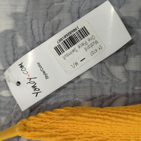 NWT Yandy Swim Collection Sexy Swimsuit - Size Medium/Large Mustard Color - Picture 3 of 5